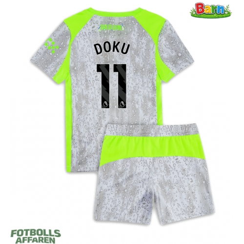 Manchester City Jeremy Doku #11 Tredjeställ Barn 2025-26 Kortärmad (+ Korta byxor)